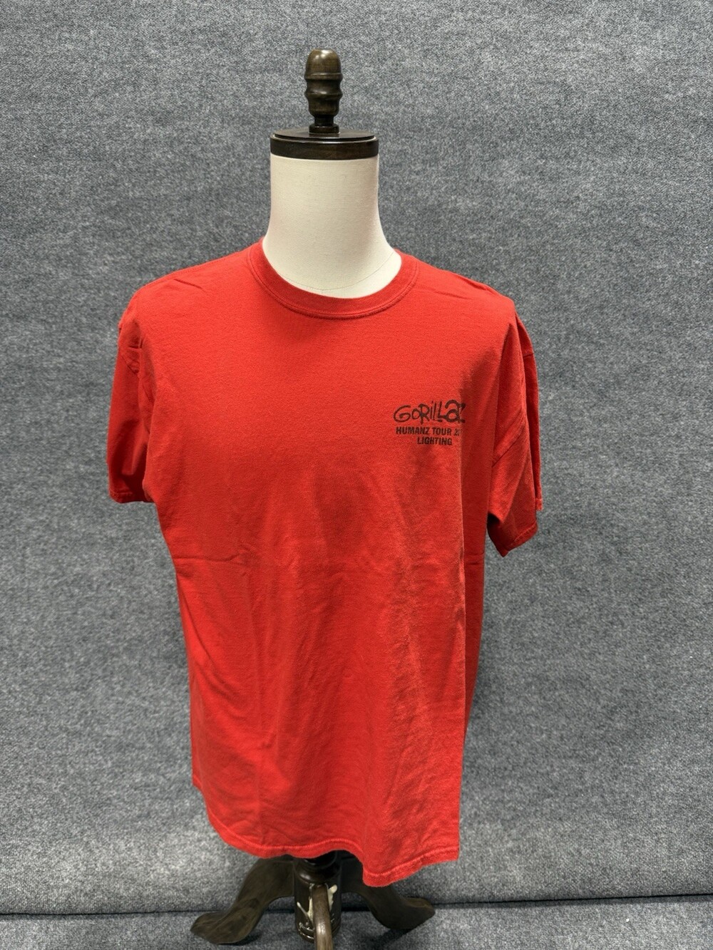 Gorillaz Humanz Tour 2017 XL Lighting Crew T-Shirt Red Graphic Short Sleeve Tee